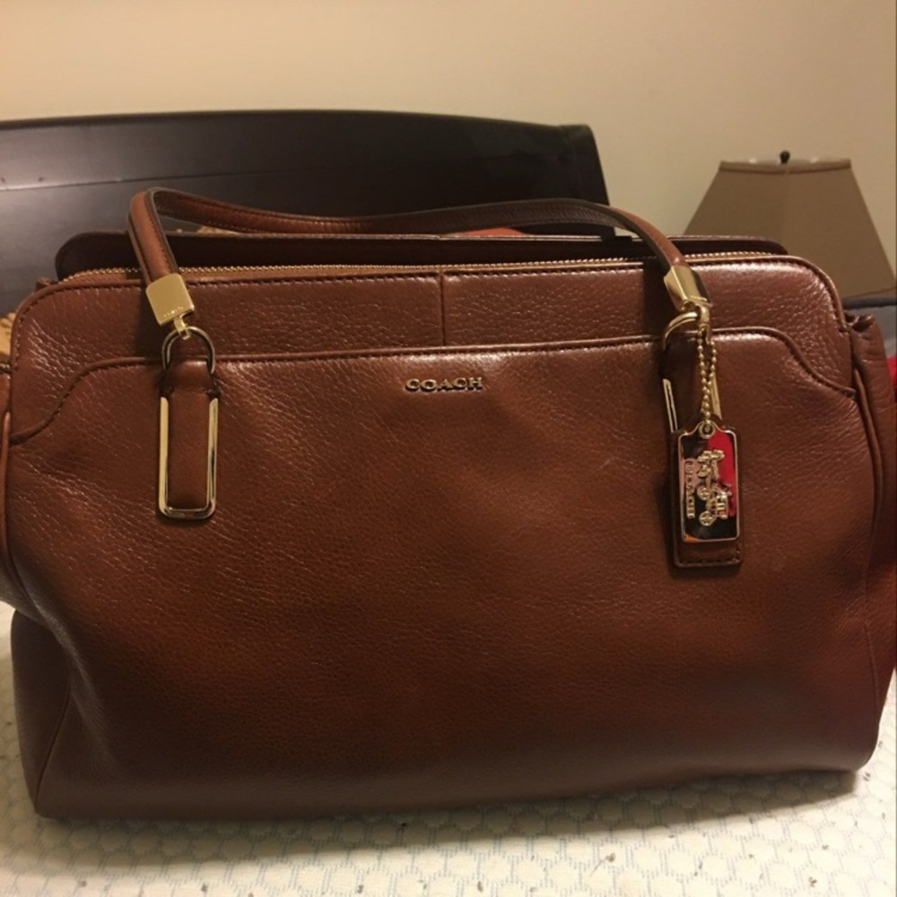 Coach Brown Leather Shoulder Bag Madison Kimberly Satchel - Picture 3 of 16